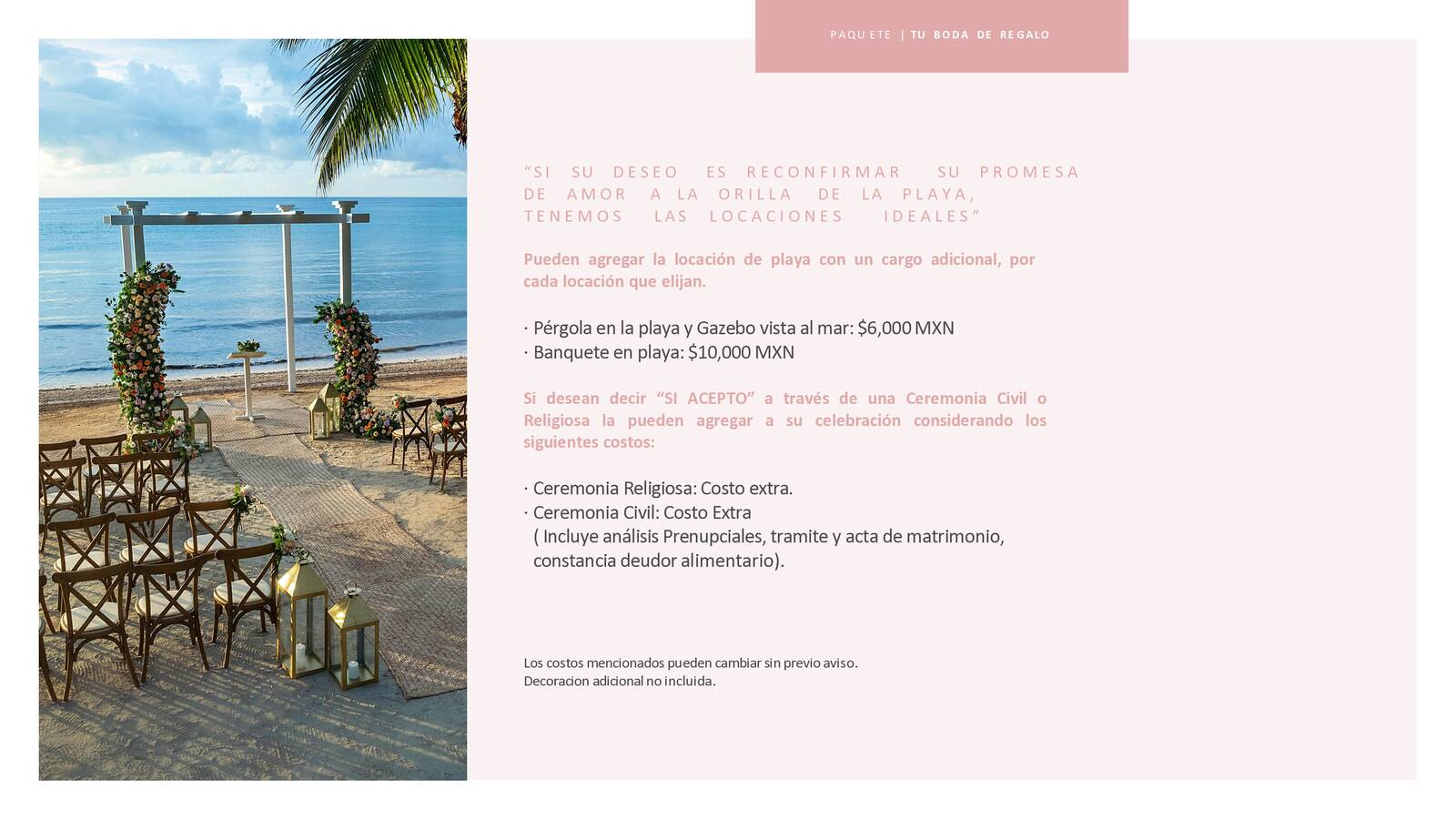 PAQUETES DE BODAS