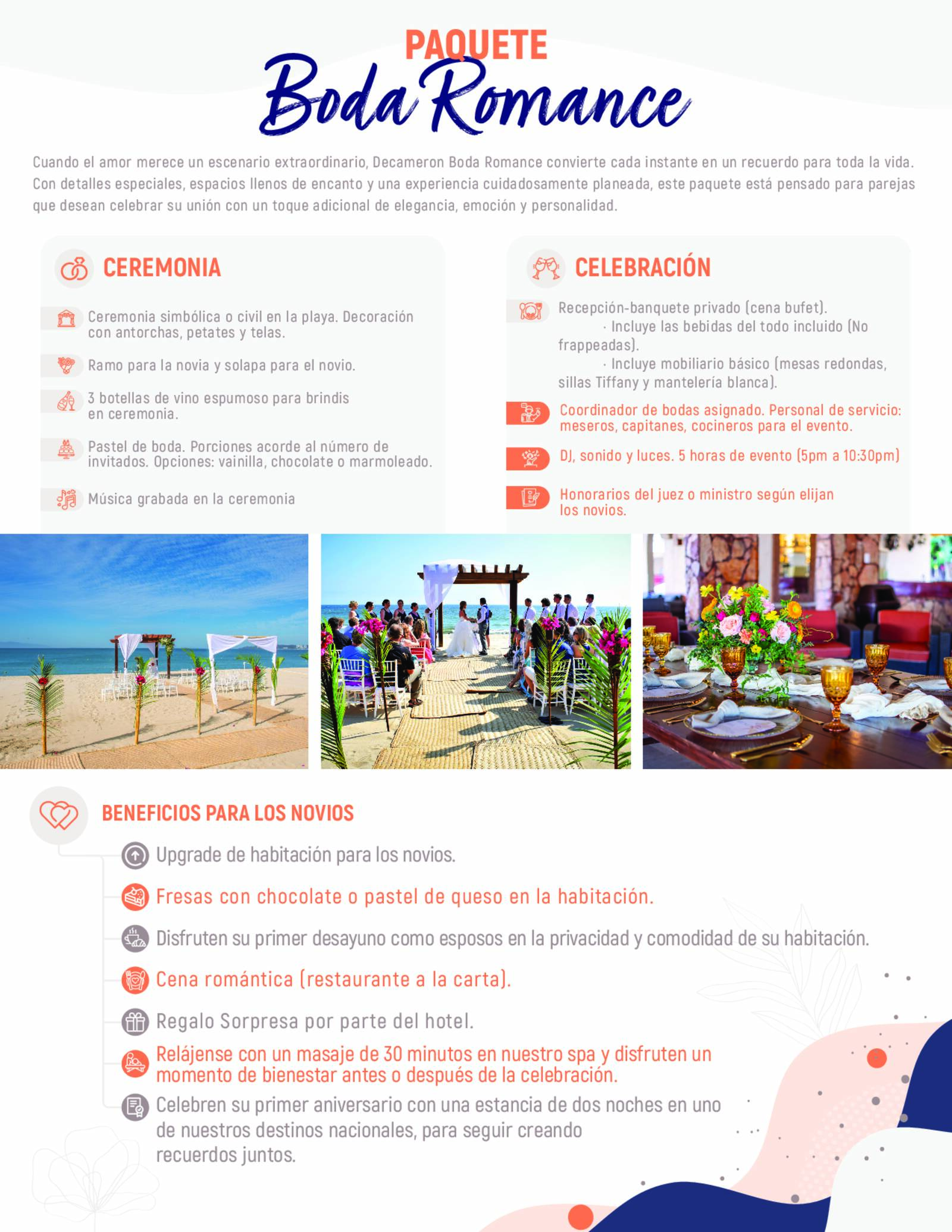 PAQUETE BODA ROMANCE
