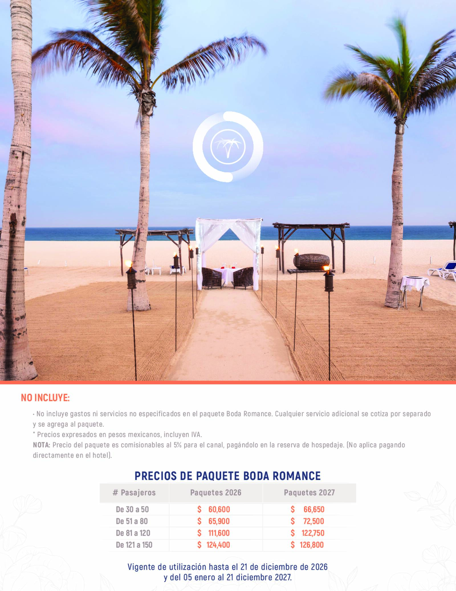 PAQUETE BODA ROMANCE