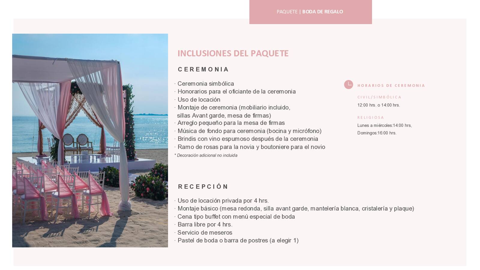 paquete de bodas