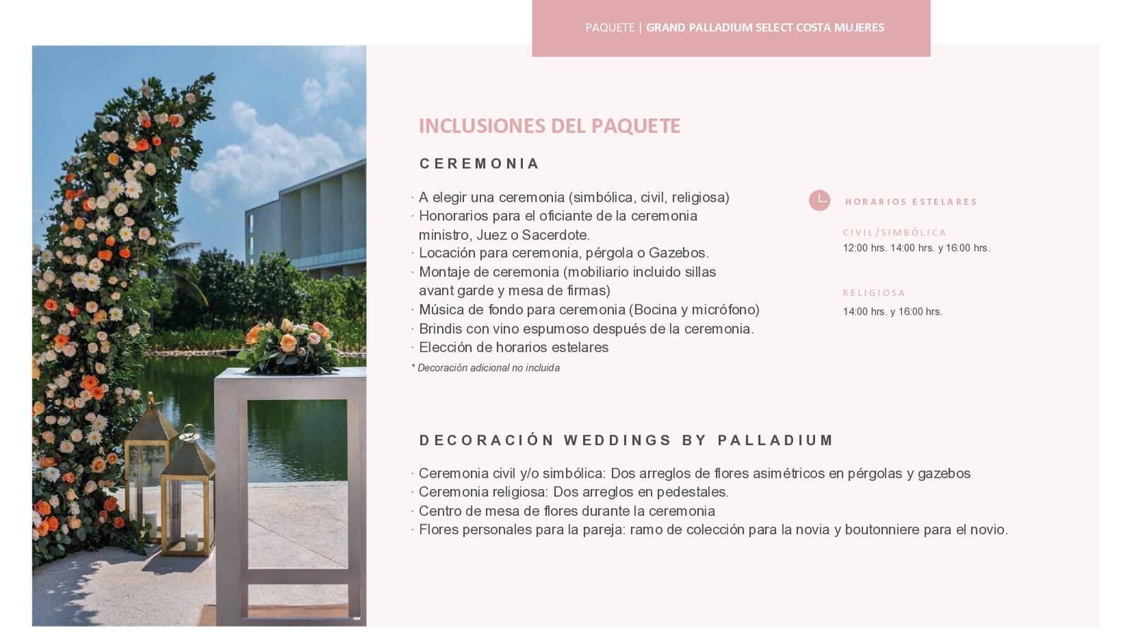 paquete de bodas