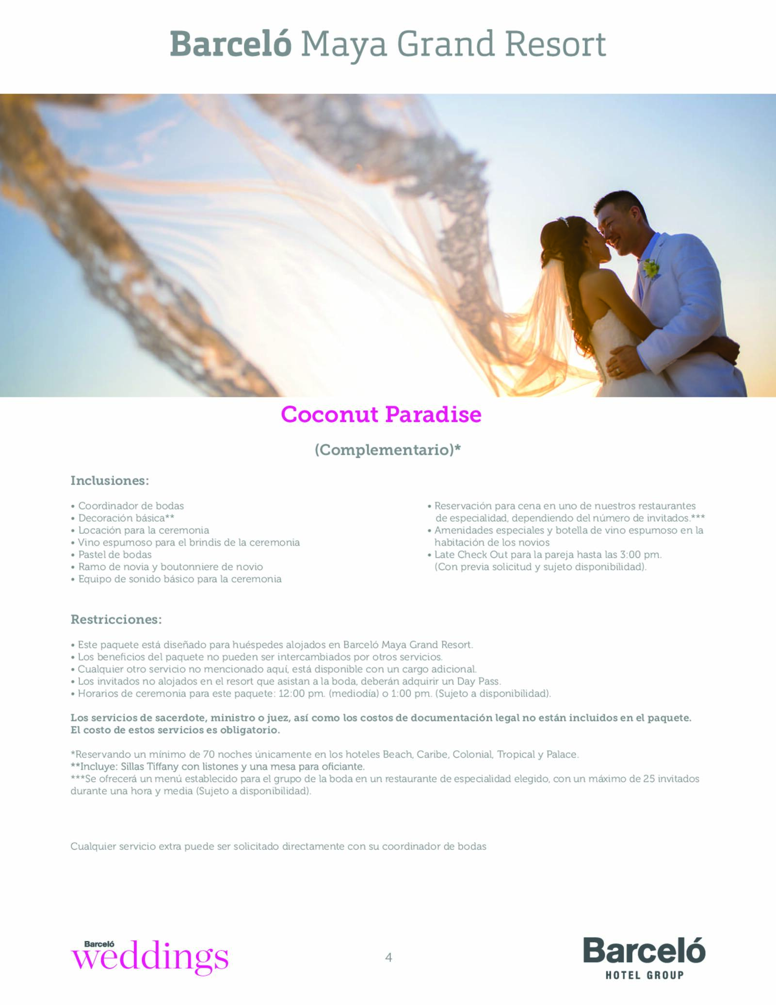 PAQUETES DE BODAS