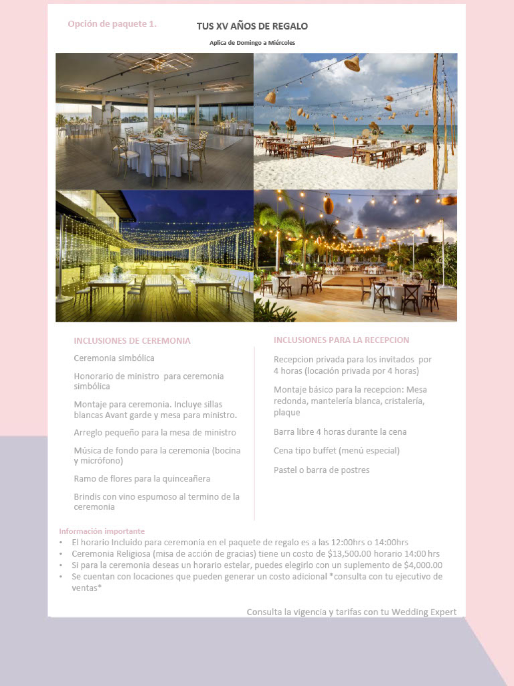 paquete xv a�os
