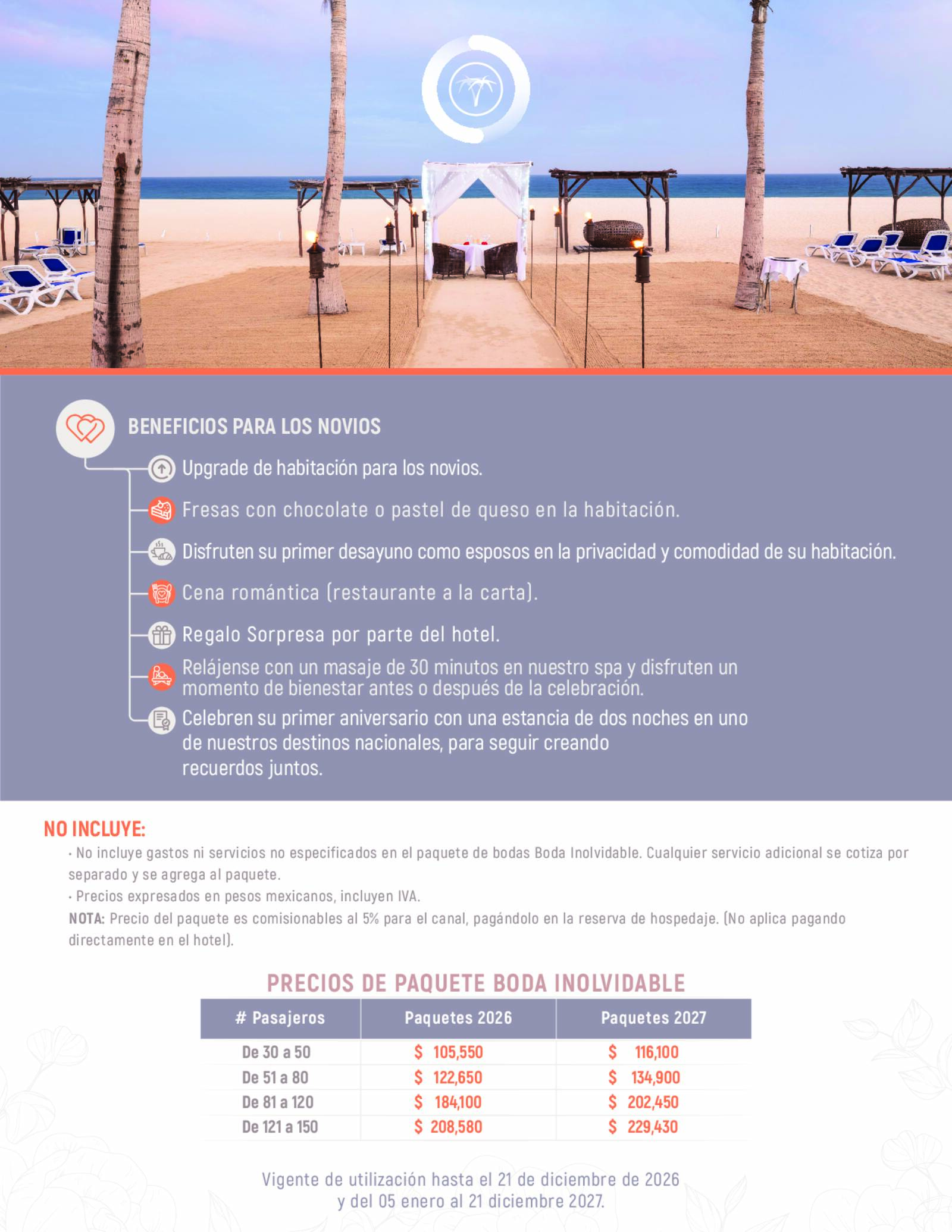 PAQUETE BODA INOLVIDABLE