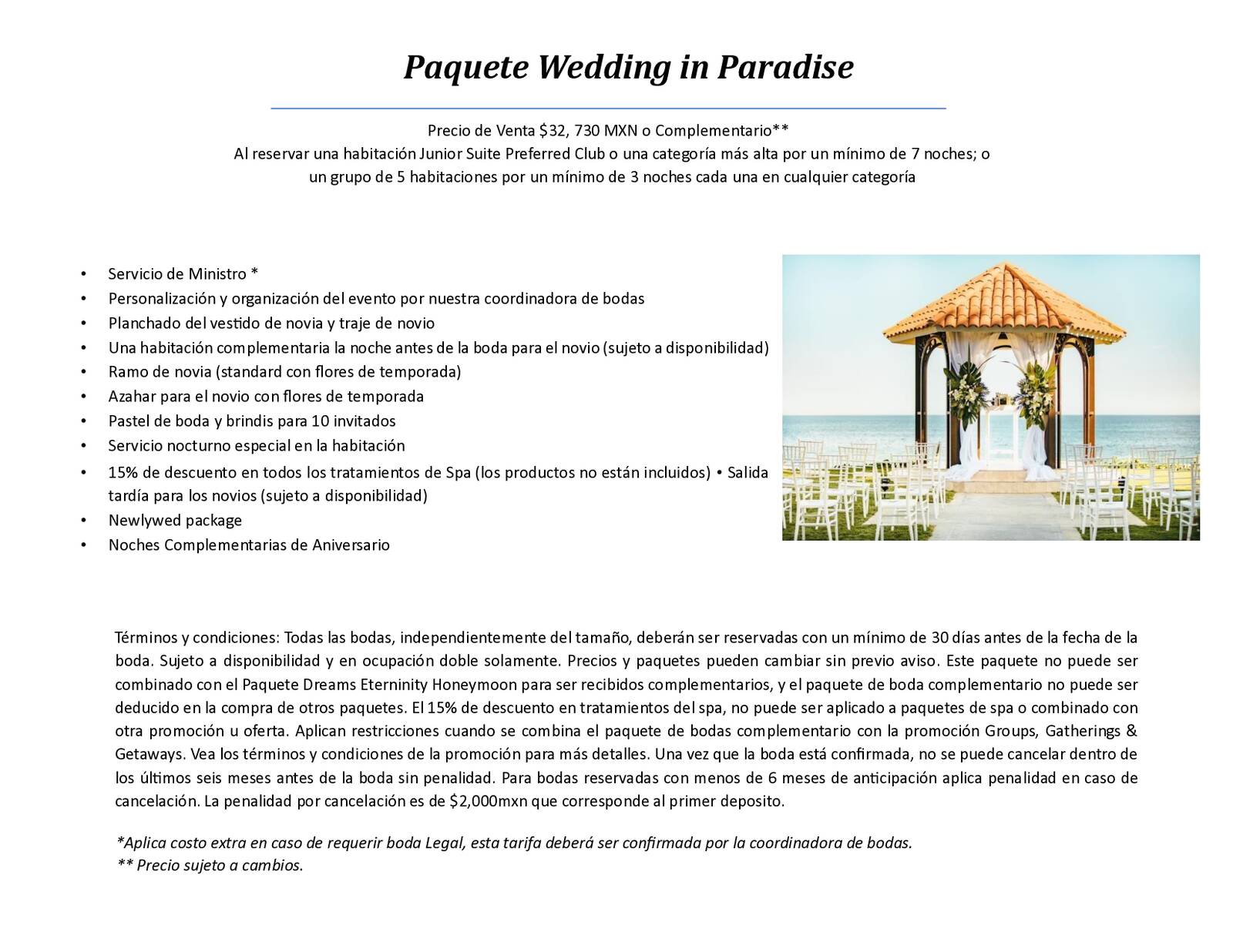PAQUETES DE BODAS