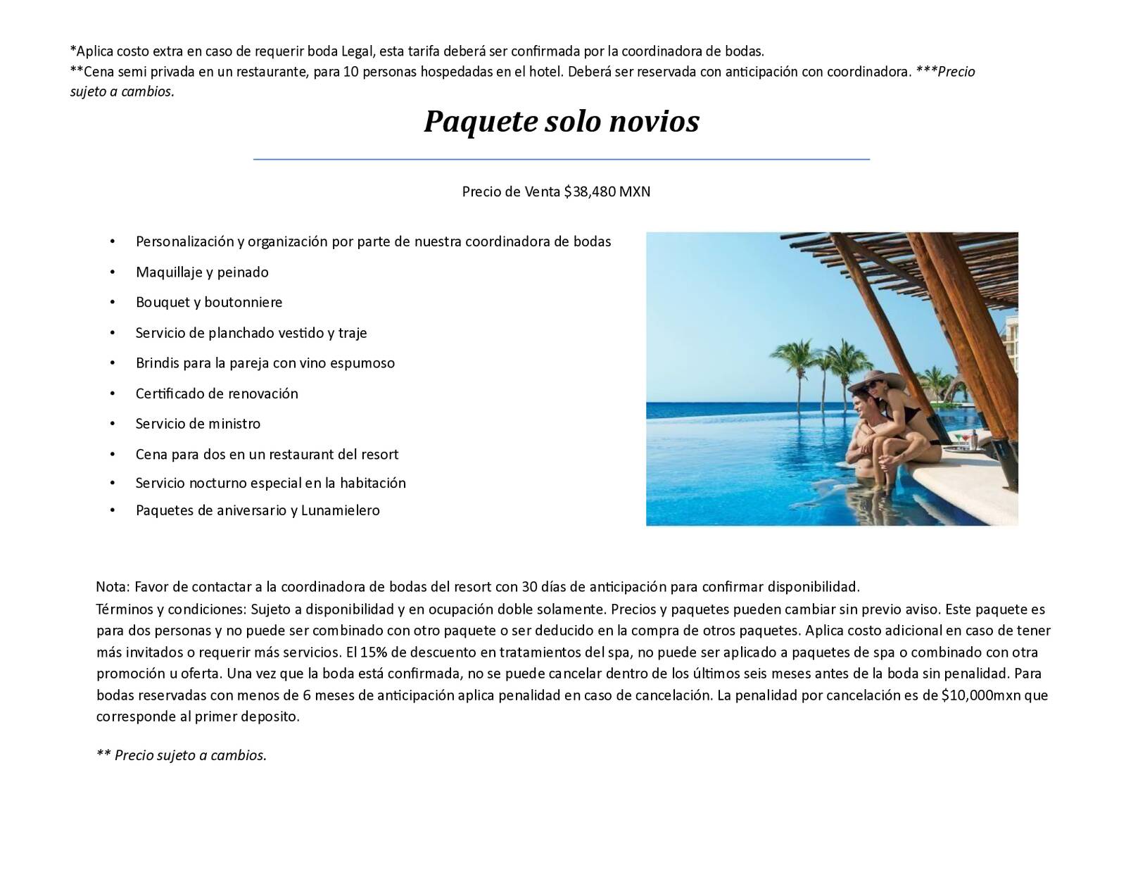 PAQUETES DE BODAS