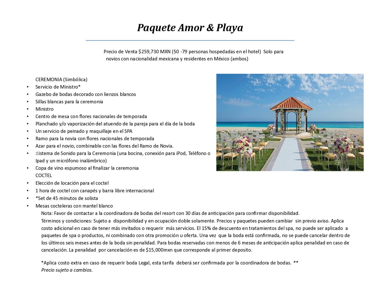 PAQUETES DE BODAS
