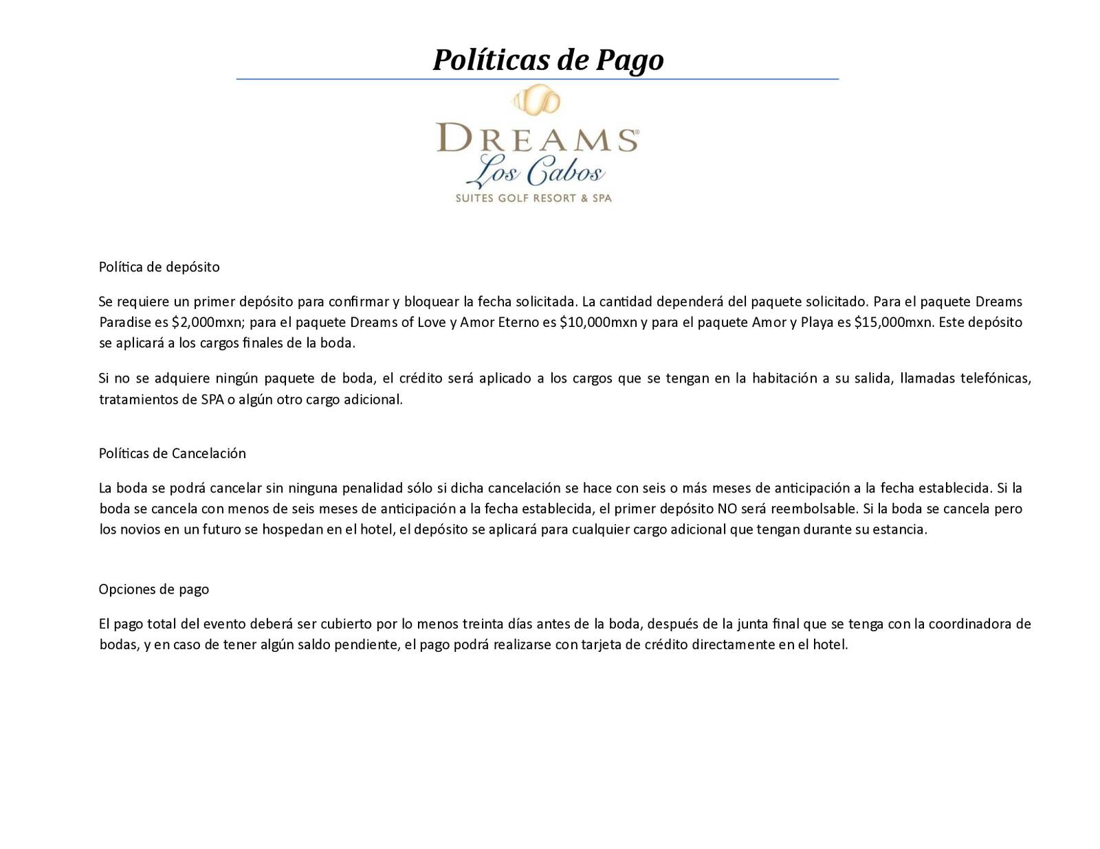 PAQUETES DE BODAS