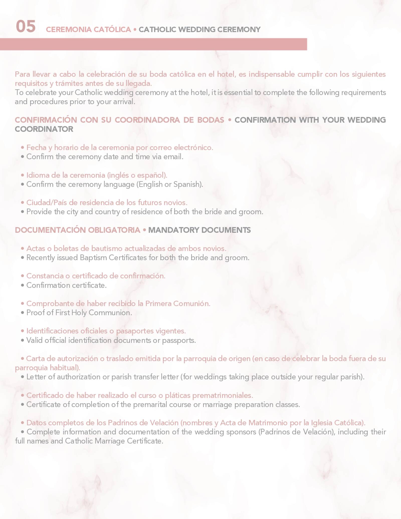 COSTOS DE CEREMONIAS
