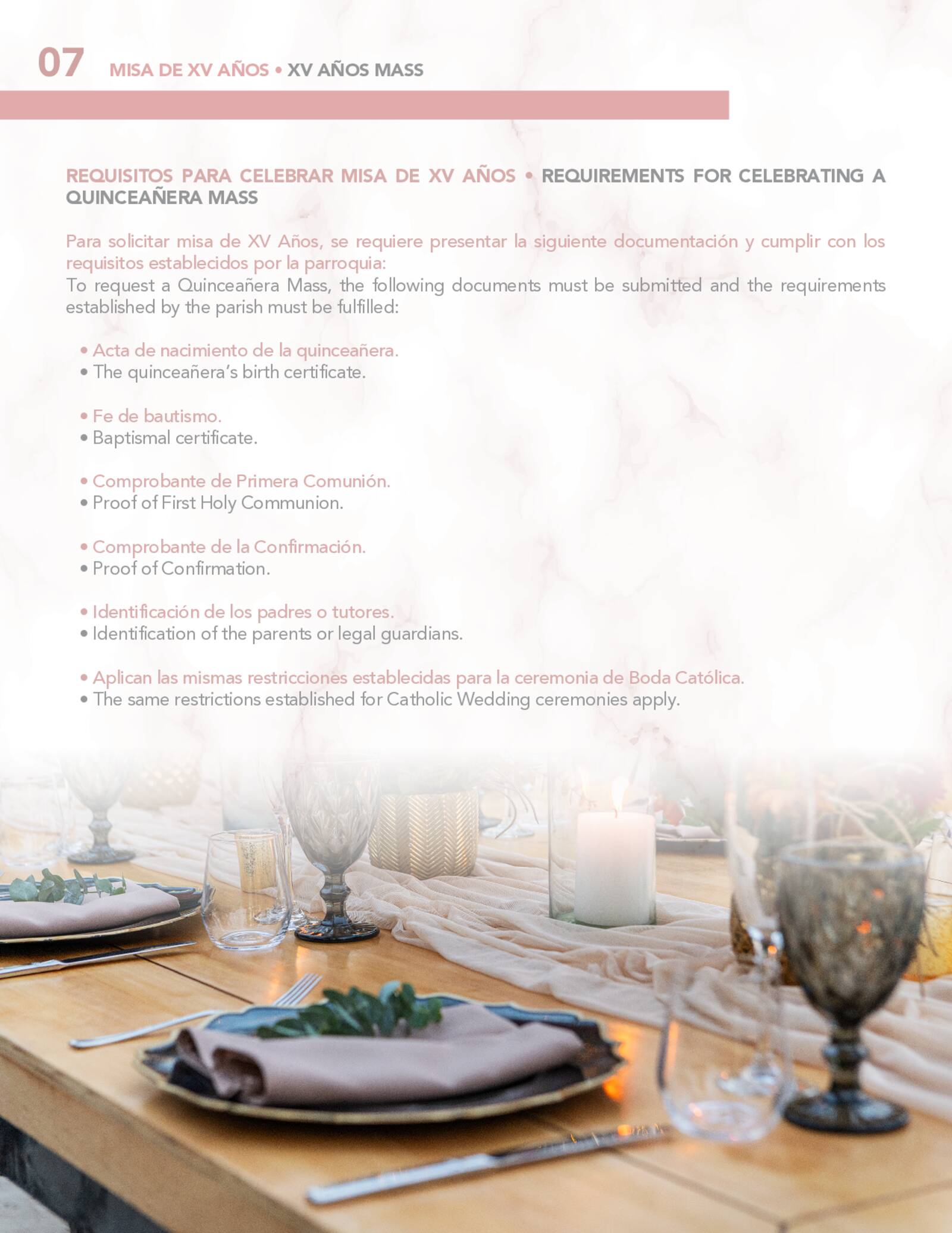 COSTOS DE CEREMONIAS